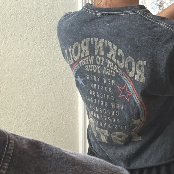 Fifth Sun Rock N Roll 1976 vintage style crop top with eagle easy to west tour - Picture 7 of 10